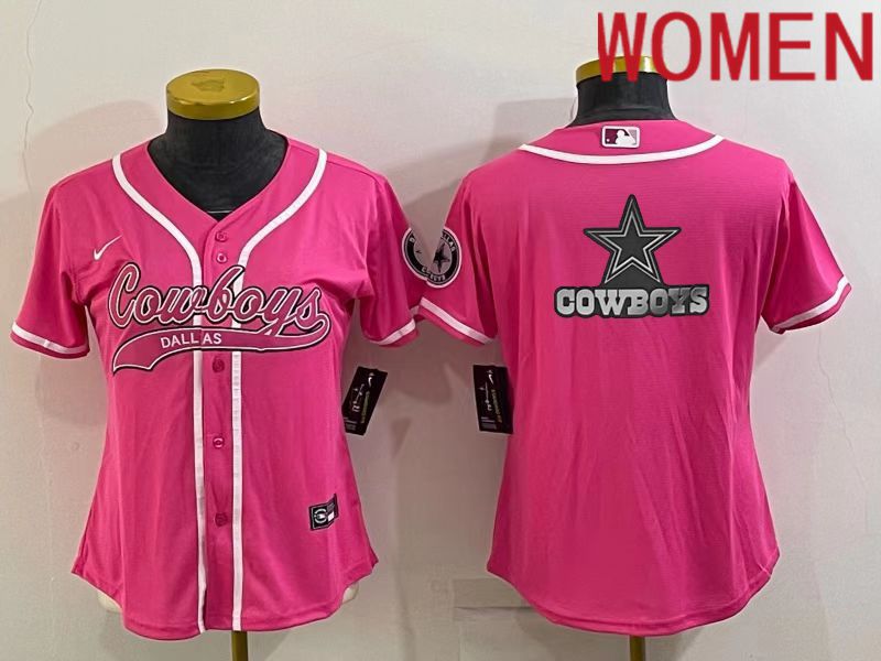 Women Dallas Cowboys Blank Pink 2022 Nike Co branded NFL Jerseys->women nfl jersey->Women Jersey
